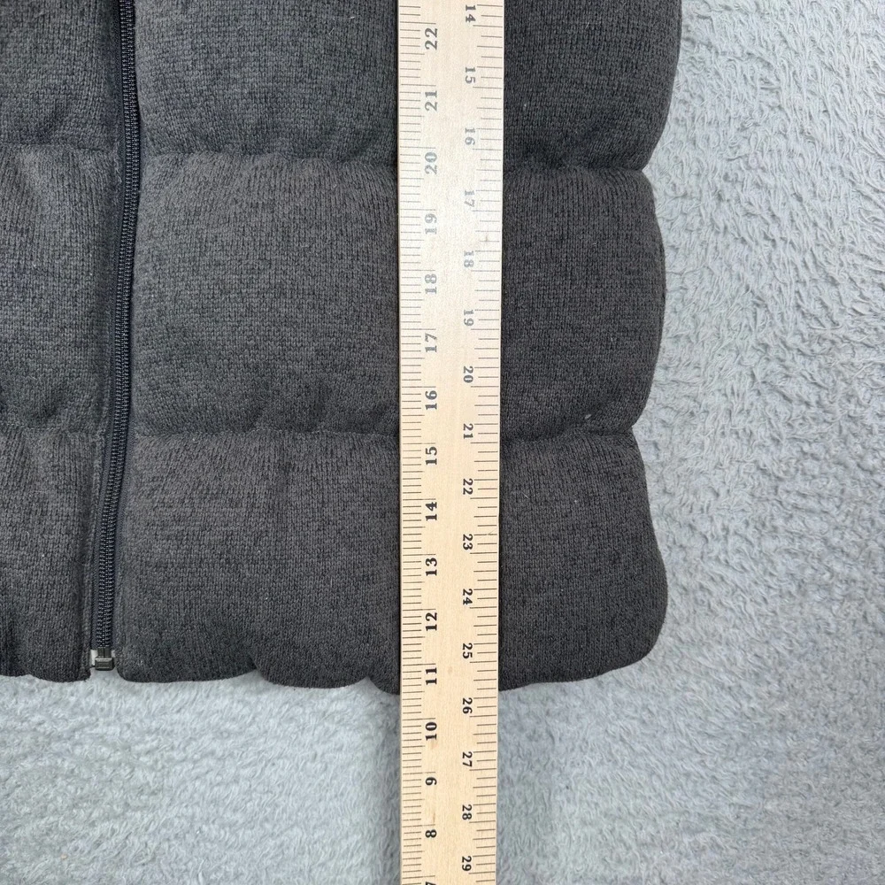 The North Face 700 Down Puffer Vest Mens Small Charcoal Grey Knit Puffer Vest